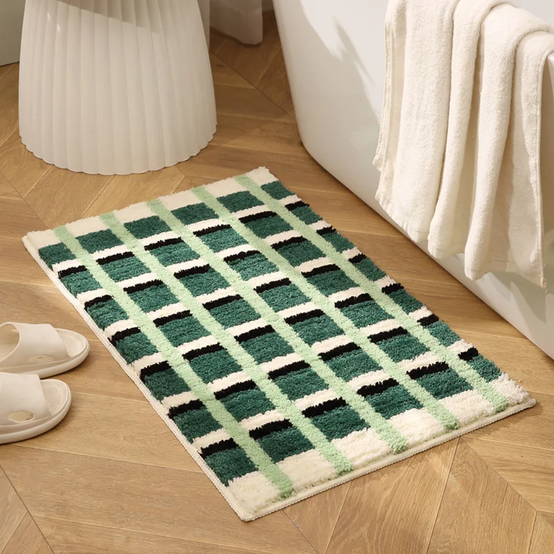 Modern Grid Tufted Bath Mat - Image 2