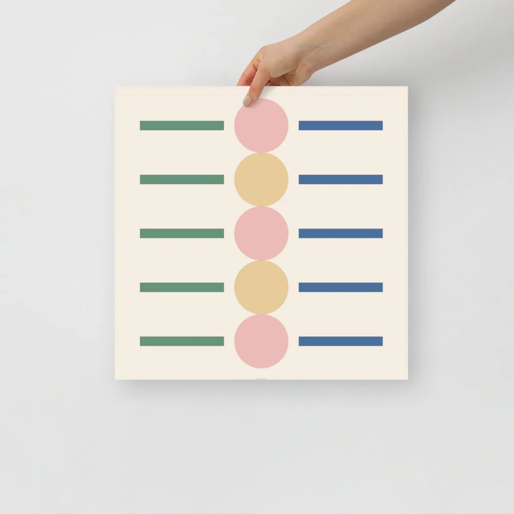 5 Dots & Lines Cool Tone Wall Art
