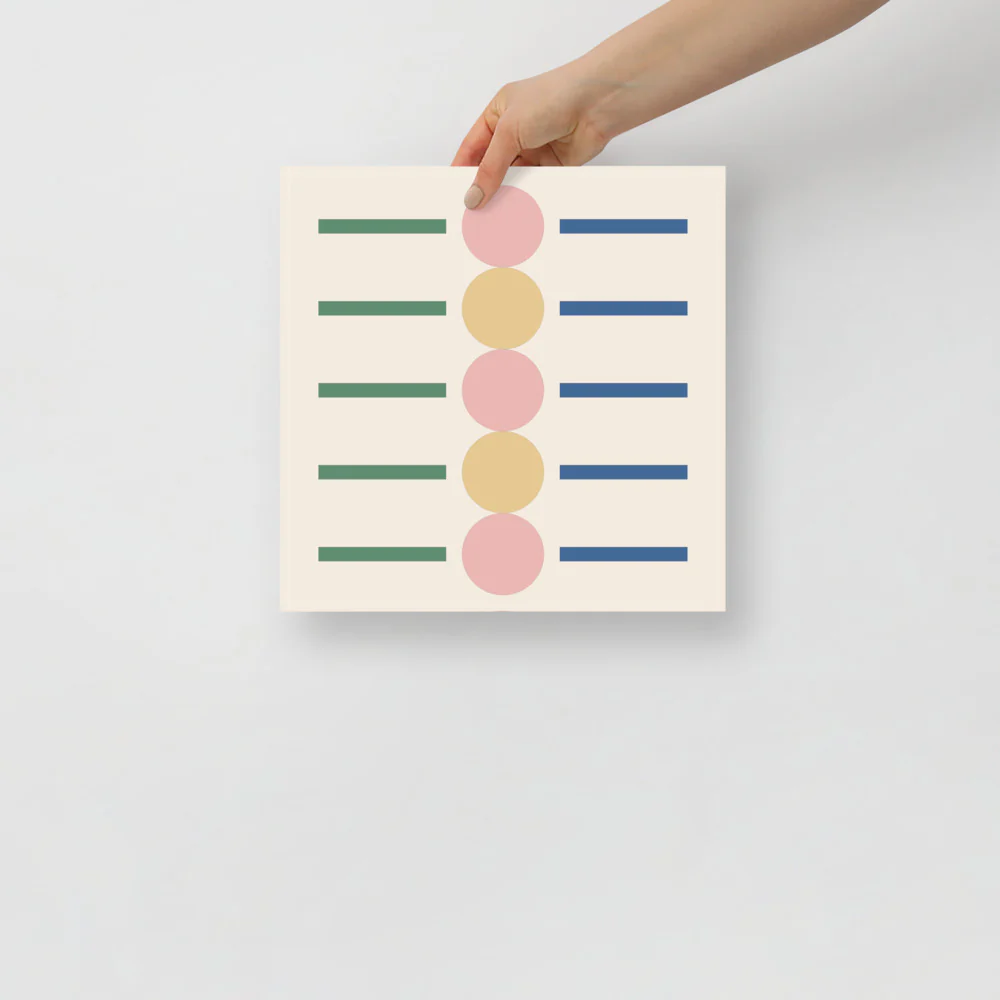 5 Dots & Lines Cool Tone Wall Art - Image 3