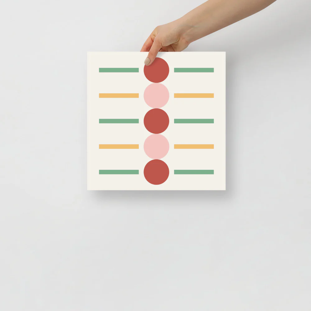 5 Dots & Lines Warm Tone Wall Art - Image 3