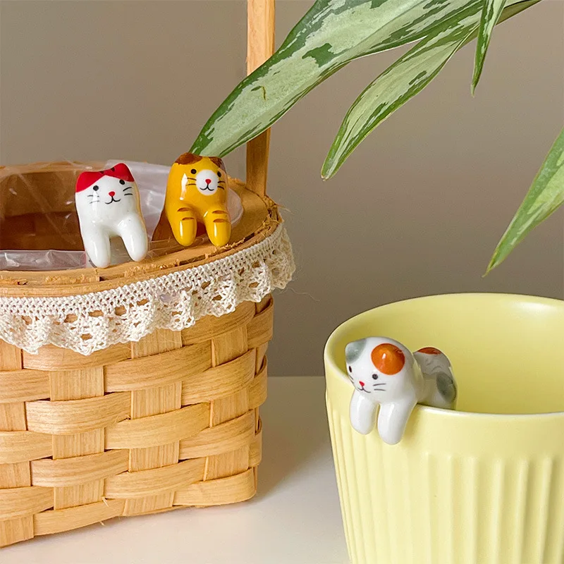 5-Piece Ceramic Cartoon Cat Spoons Set - Image 3