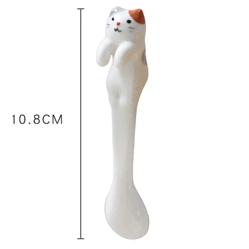 5-Piece Ceramic Cartoon Cat Spoons Set - Image 9