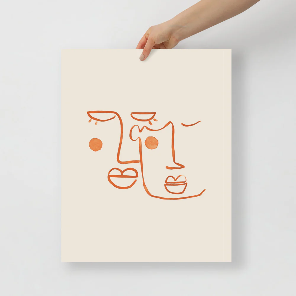 Abstract 2 Faces Wall Art - Image 4