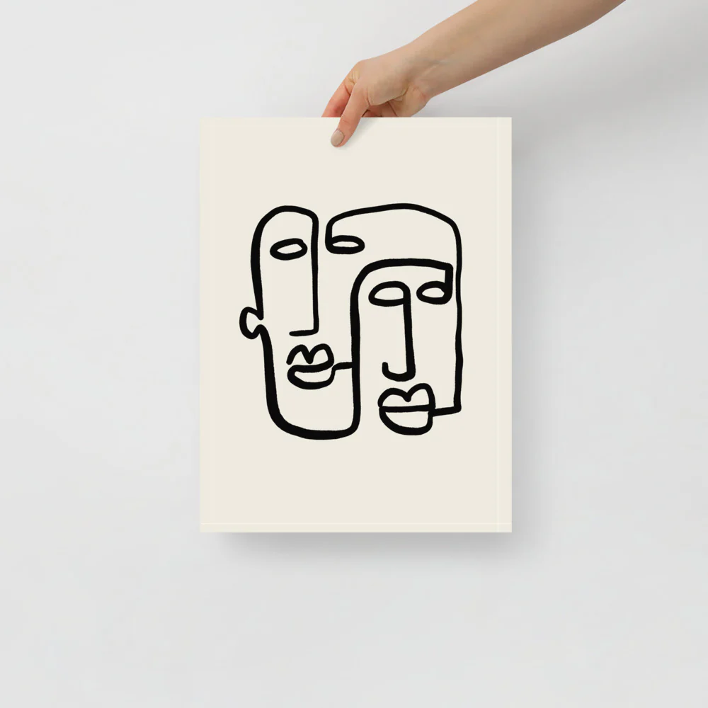 Abstract 2 Faces Wall Art - Image 2