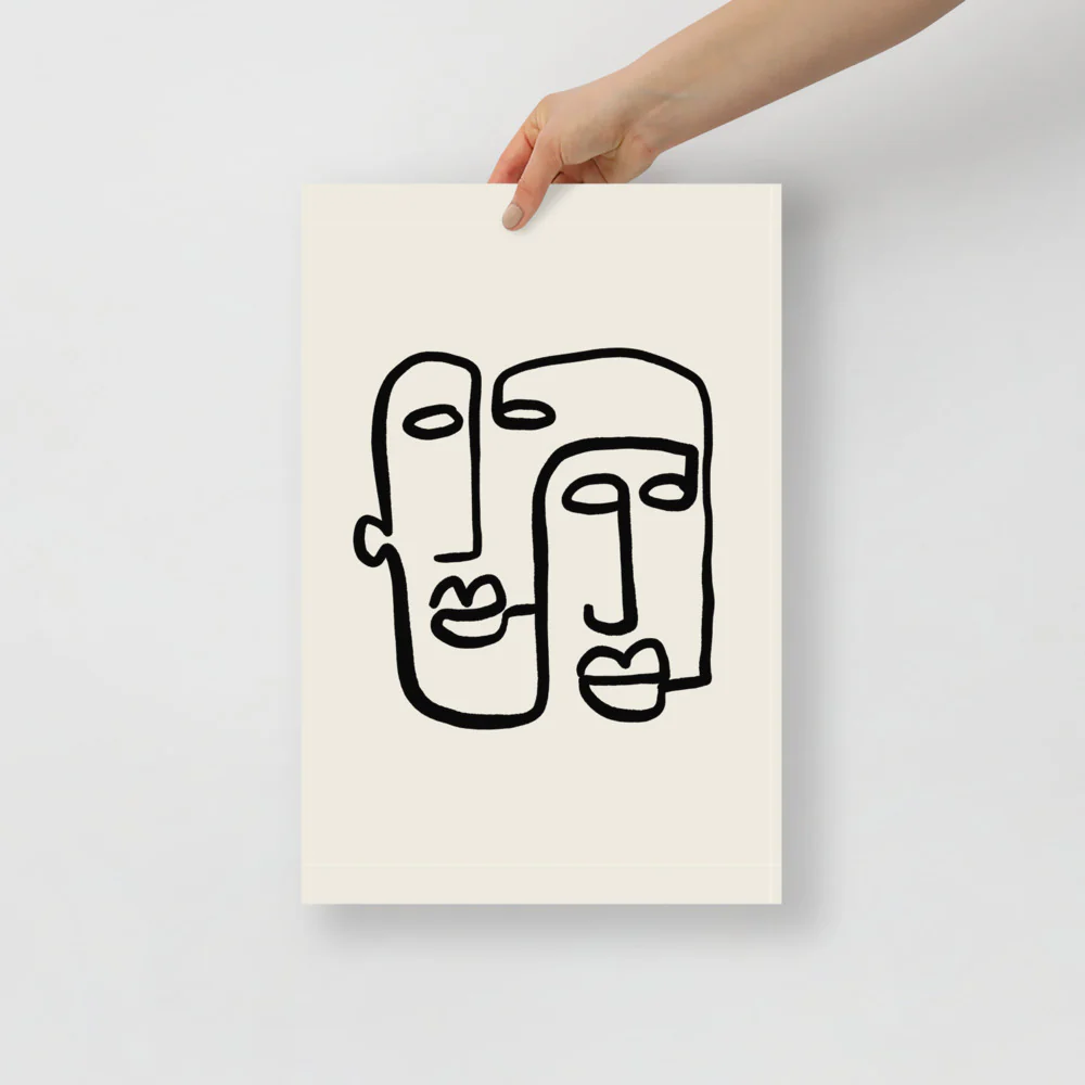 Abstract 2 Faces Wall Art - Image 3