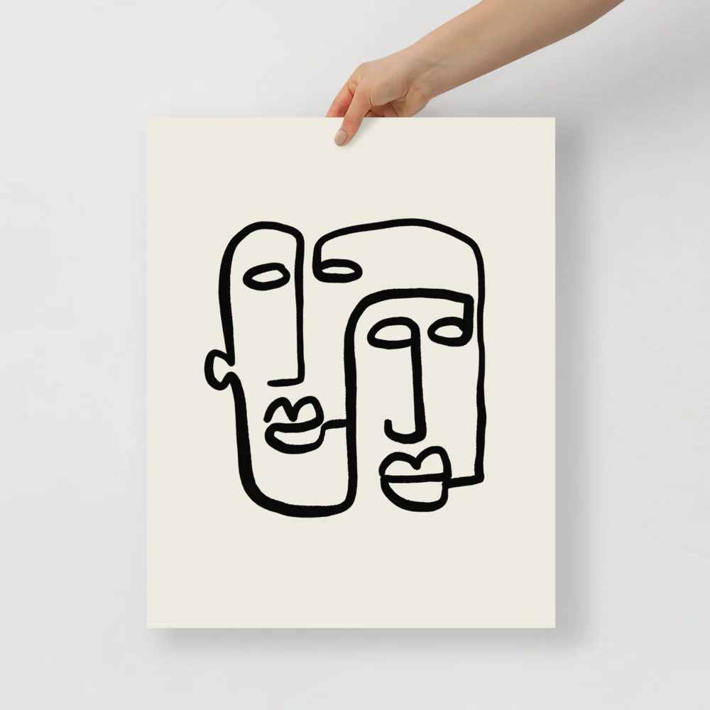 Abstract 2 Faces Wall Art - Image 4