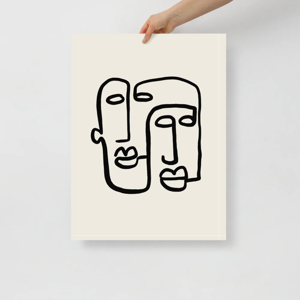 Abstract 2 Faces Wall Art - Image 5