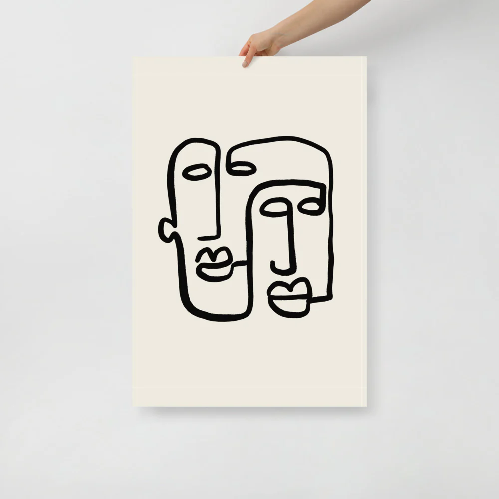 Abstract 2 Faces Wall Art - Image 6