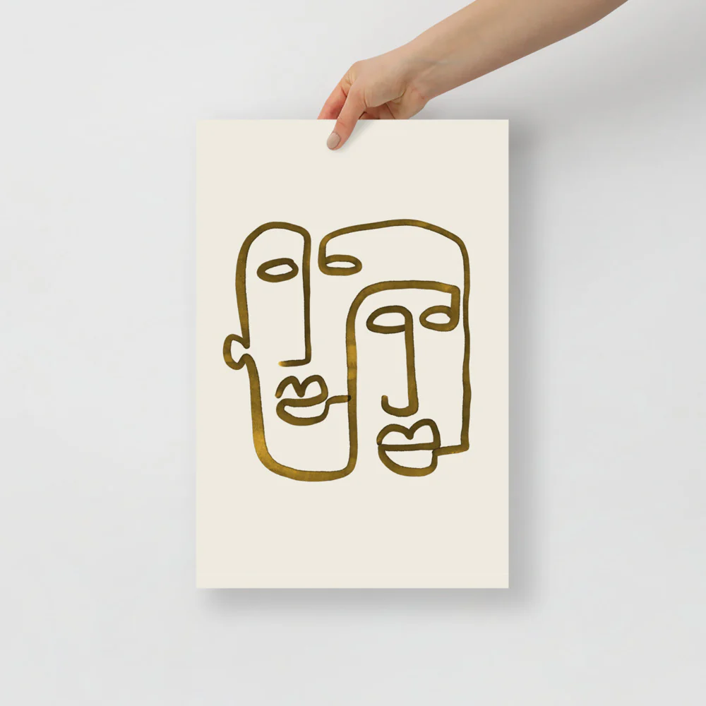 Abstract 2 Faces Wall Art - Image 3