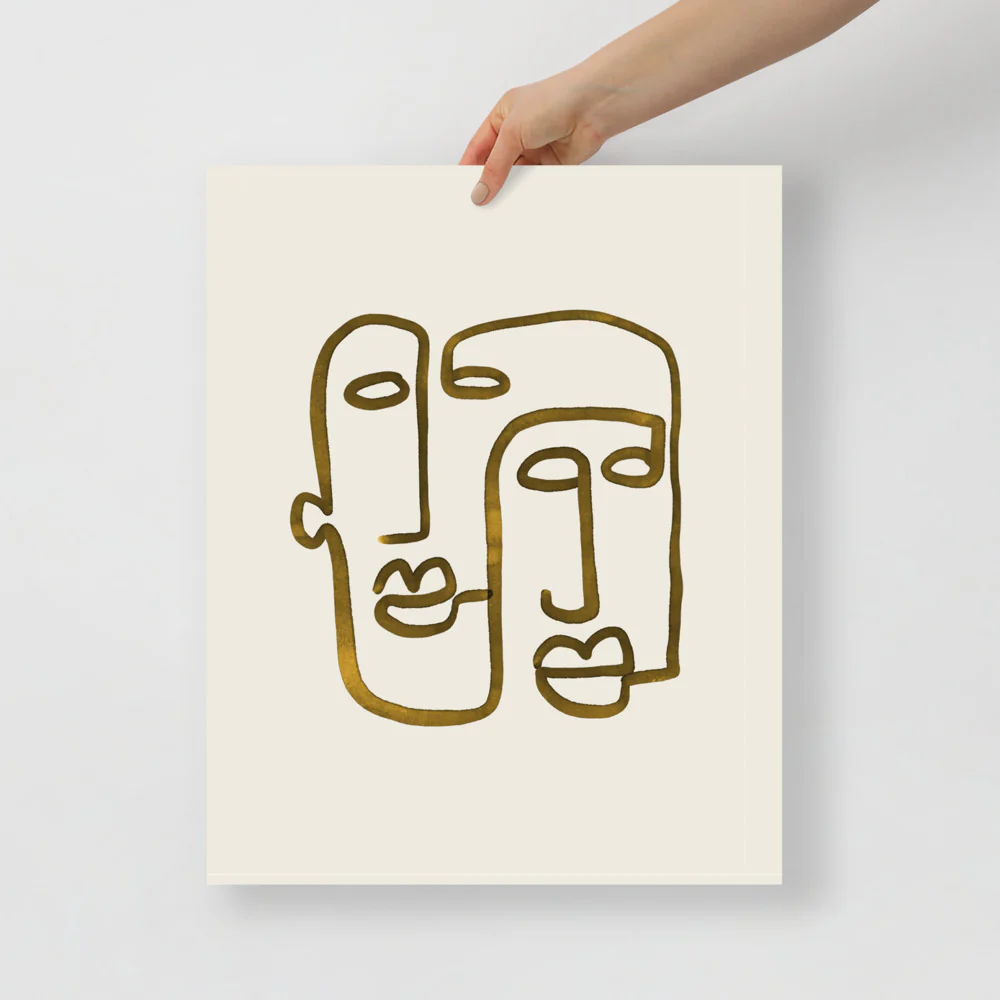 Abstract 2 Faces Wall Art - Image 4