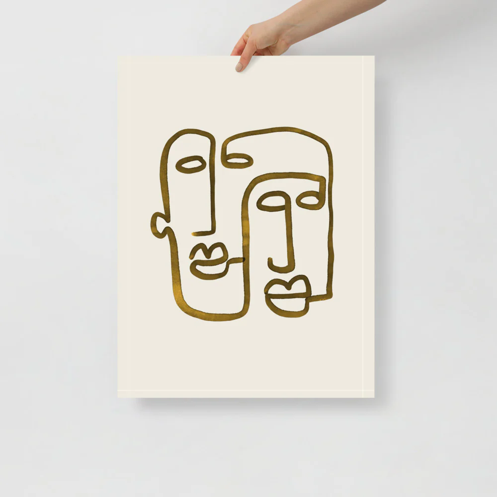 Abstract 2 Faces Wall Art - Image 5