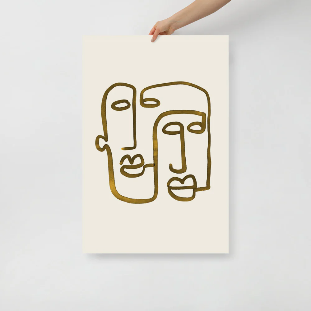 Abstract 2 Faces Wall Art - Image 6