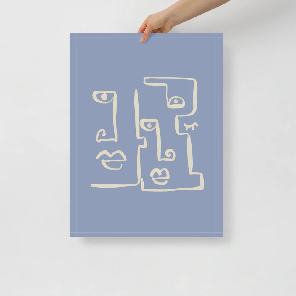 Abstract 2 Faces Wall Art - Image 5