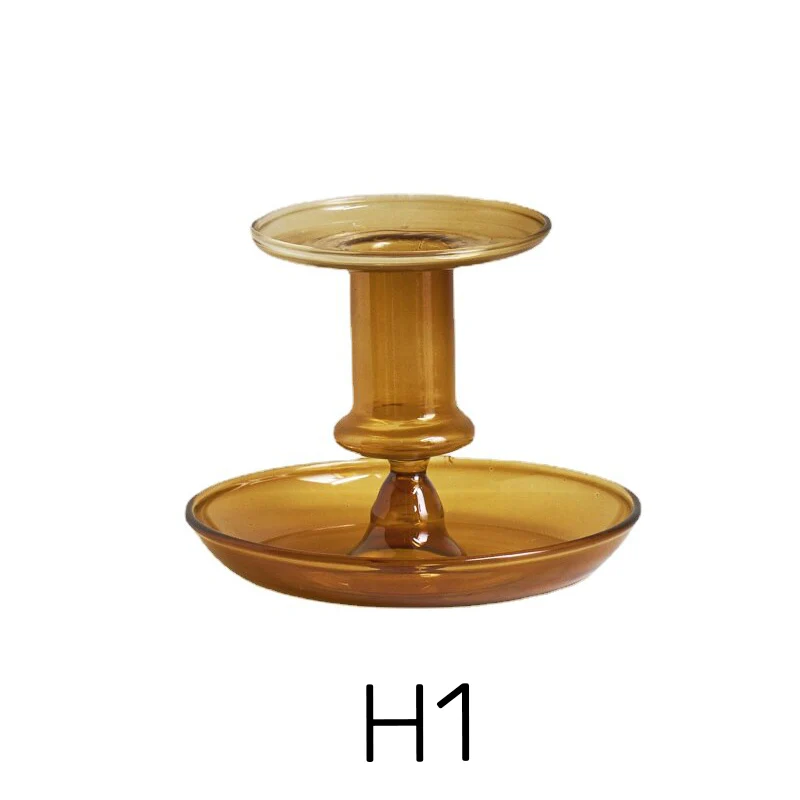 Amber Modern Glass Candle Holder - Image 7