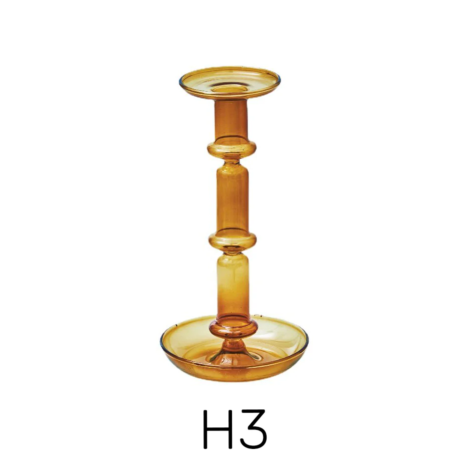 Amber Modern Glass Candle Holder - Image 9