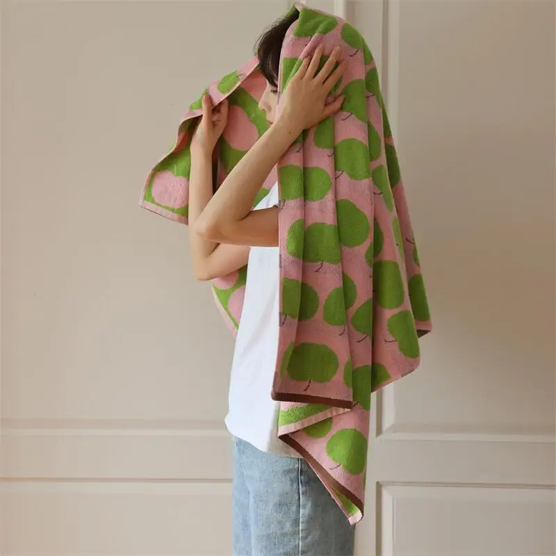 Apples Pattern Cotton Towel - Image 2
