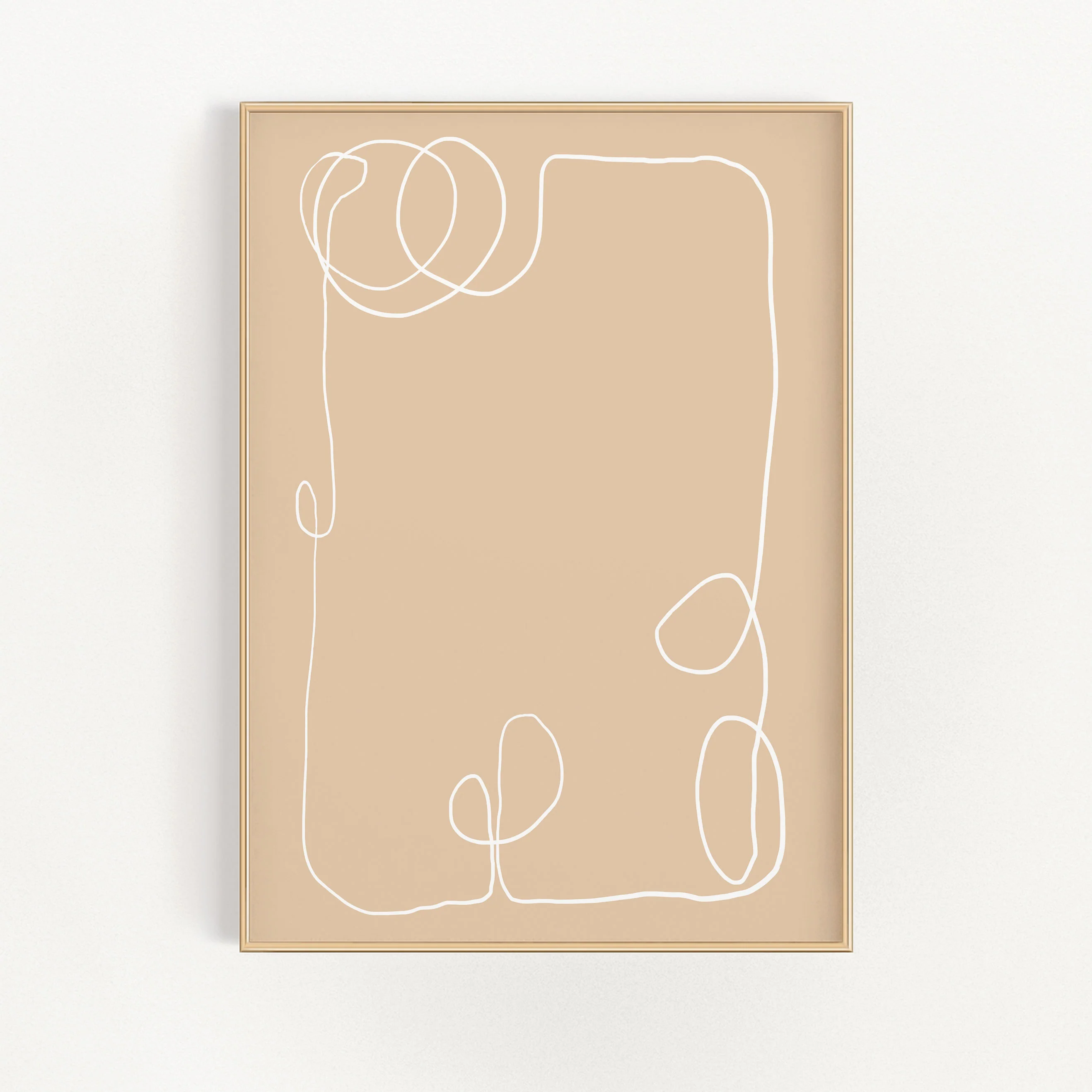 Beige Line Abstract Wall Art