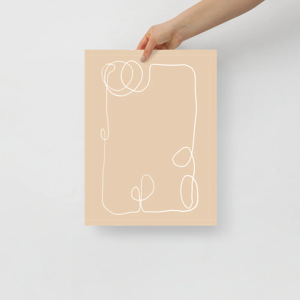 Beige Line Abstract Wall Art - Image 2
