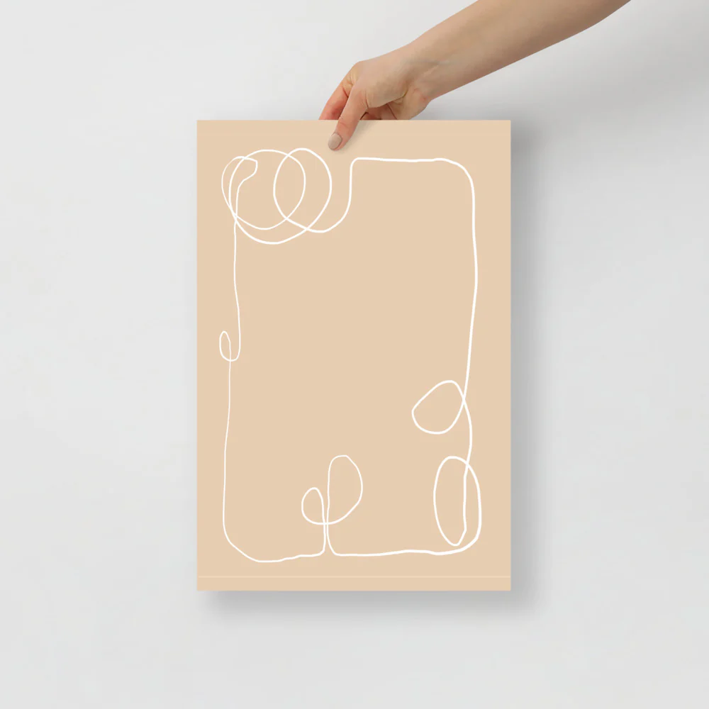 Beige Line Abstract Wall Art - Image 3