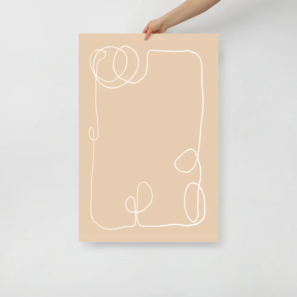 Beige Line Abstract Wall Art - Image 6