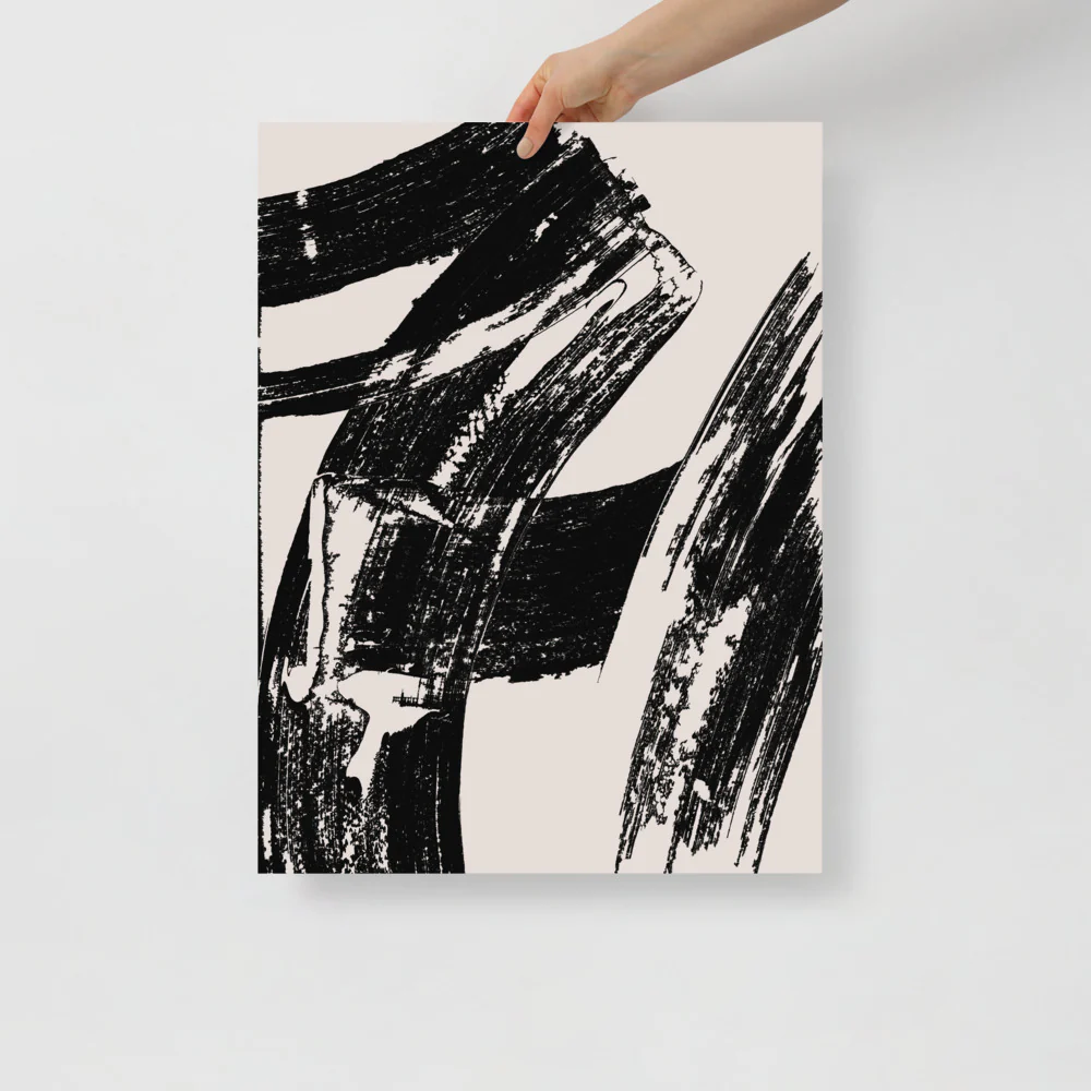 Black Brush Paint Wall Art - Image 11