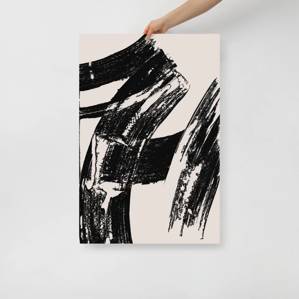 Black Brush Paint Wall Art - Image 12