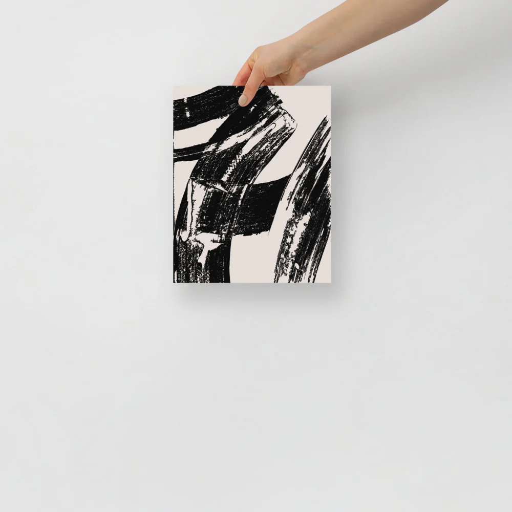 Black Brush Paint Wall Art - Image 2