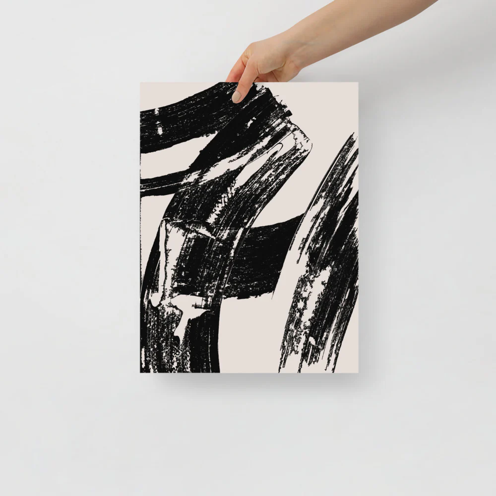 Black Brush Paint Wall Art - Image 5