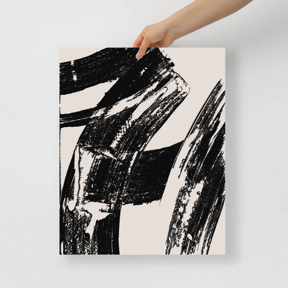 Black Brush Paint Wall Art - Image 9