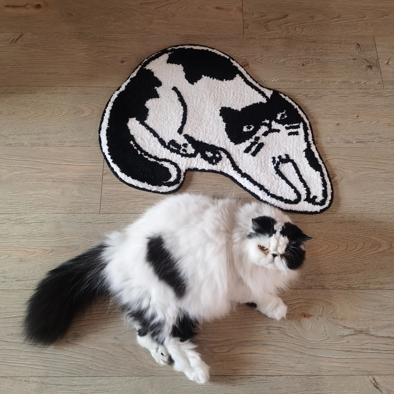 Black & White Cat Bath Mat - Image 3