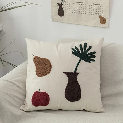 Black Cat & Garden Tufted Pillow Case - Image 10