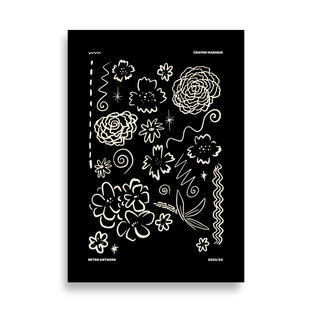 Black Flower Abstract Lines - Image 2
