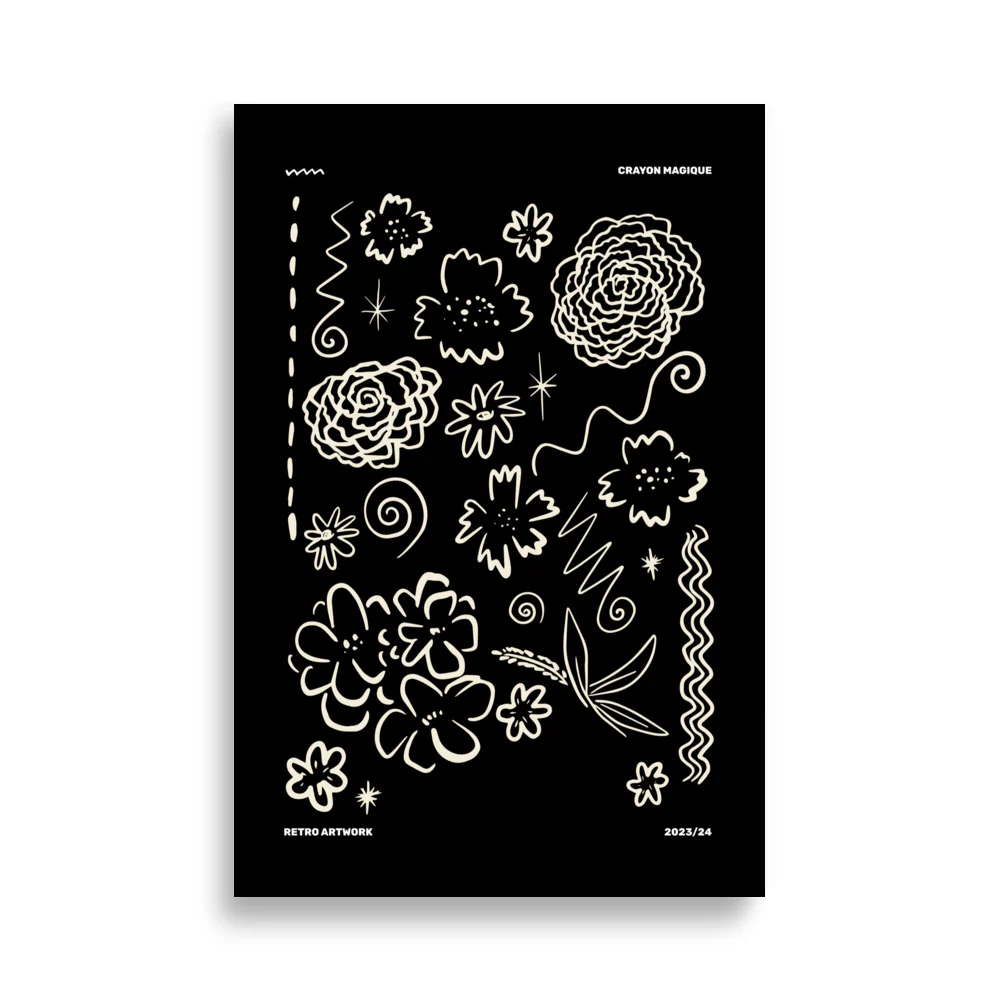 Black Flower Abstract Lines - Image 6