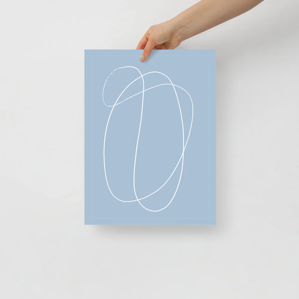 Blue Line Abstract Wall Art - Image 2