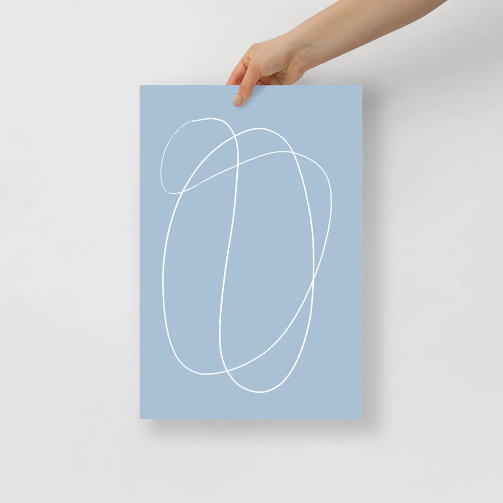 Blue Line Abstract Wall Art - Image 3