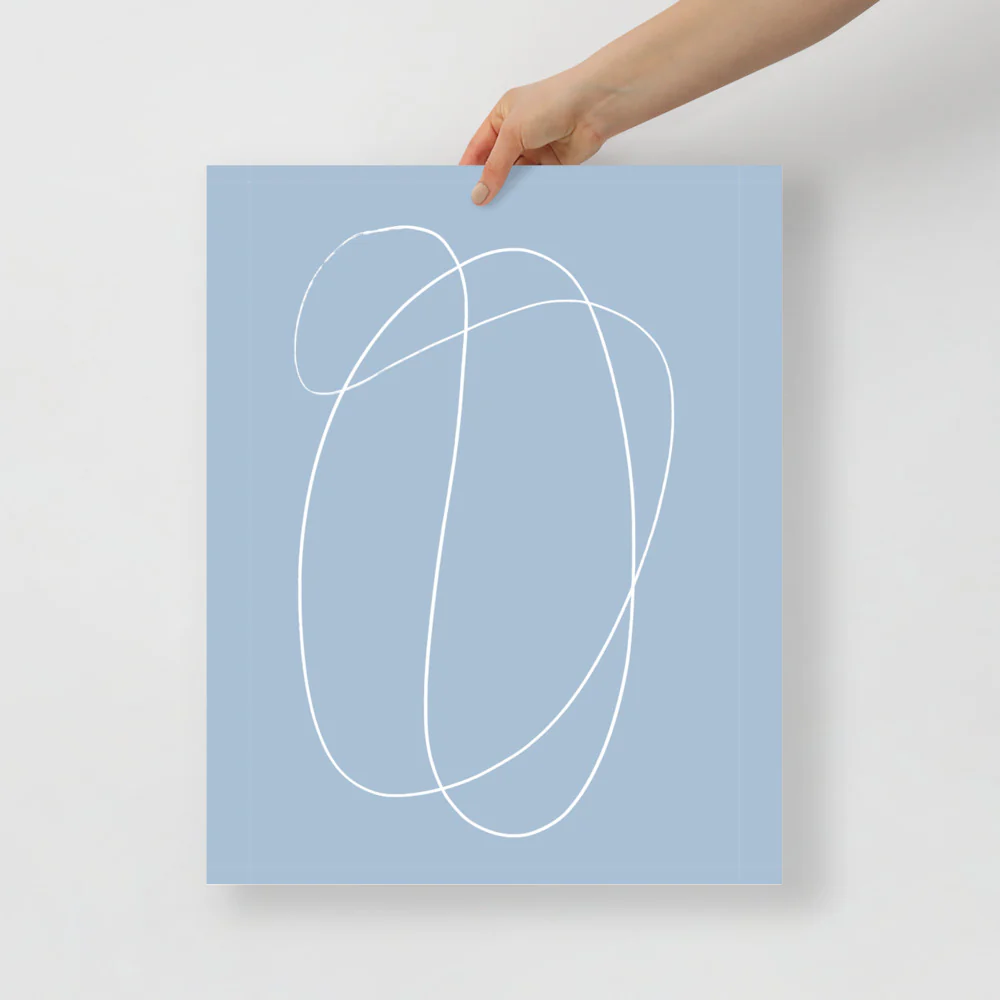 Blue Line Abstract Wall Art - Image 4