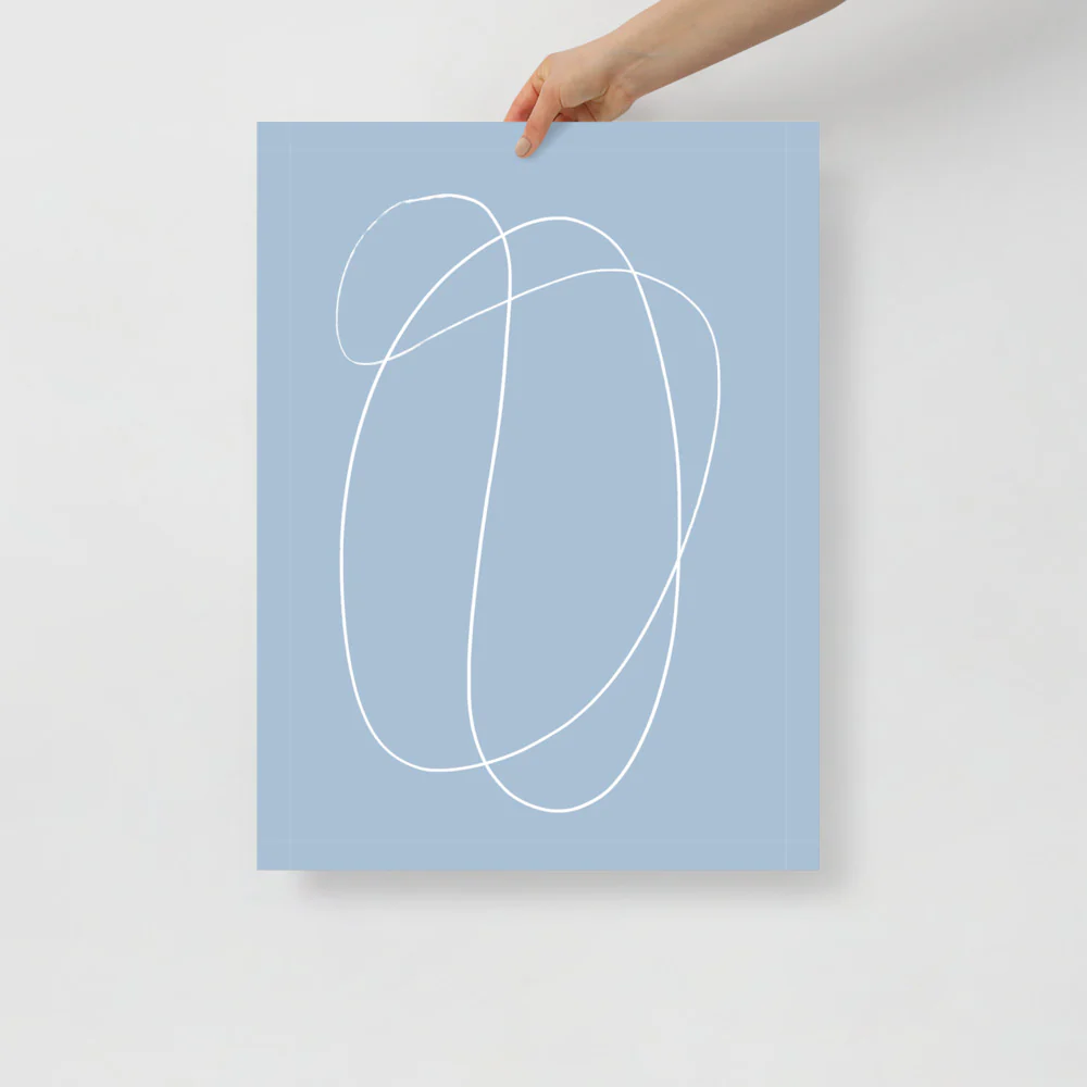 Blue Line Abstract Wall Art - Image 5