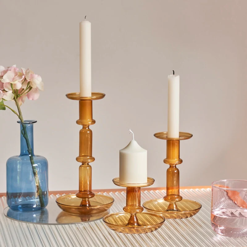 Borosilicate Modern Candleholders - 2 colours - Image 2