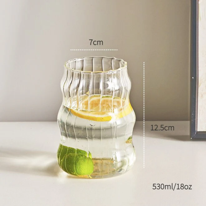 Borosilicate Ribbed Glass Cup - Image 11