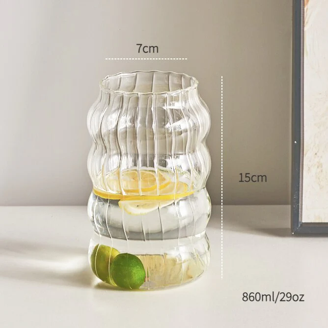 Borosilicate Ribbed Glass Cup - Image 12