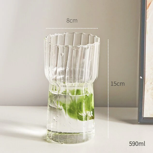 Borosilicate Ribbed Glass Cup - Image 14