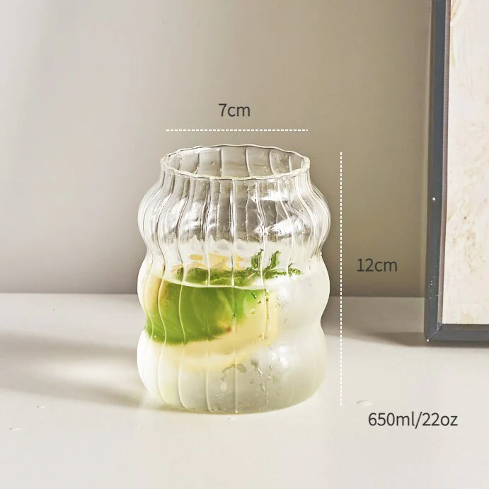 Borosilicate Ribbed Glass Cup - Image 9