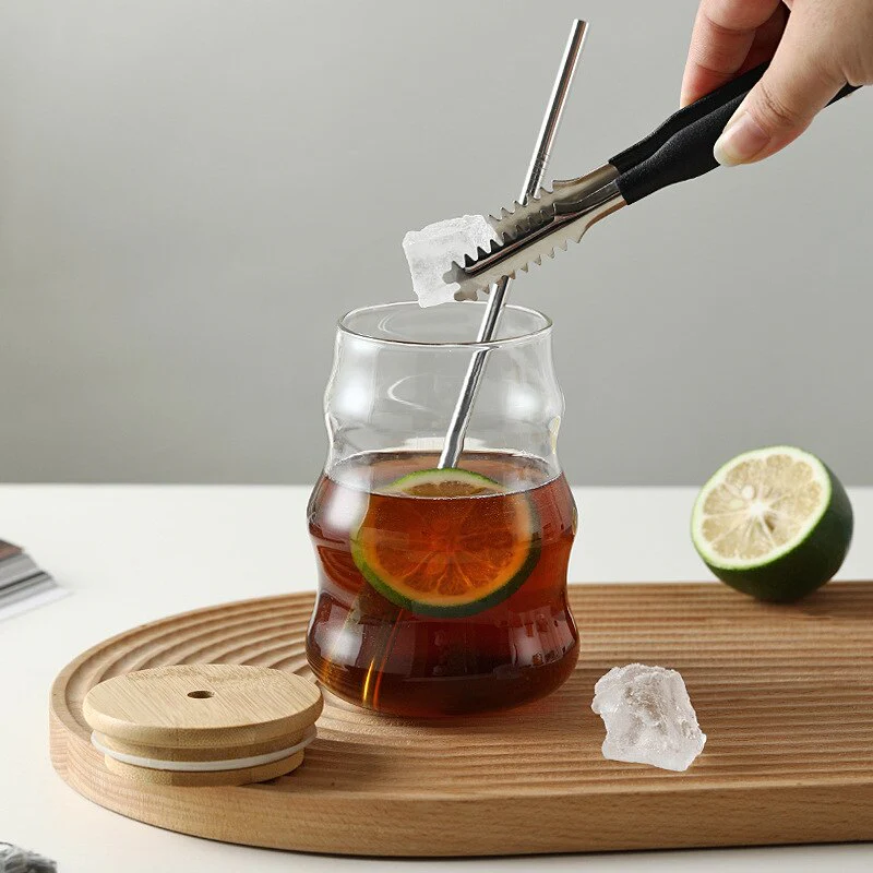 Borosilicate Ribbed Glass Cup - with lid - Image 5