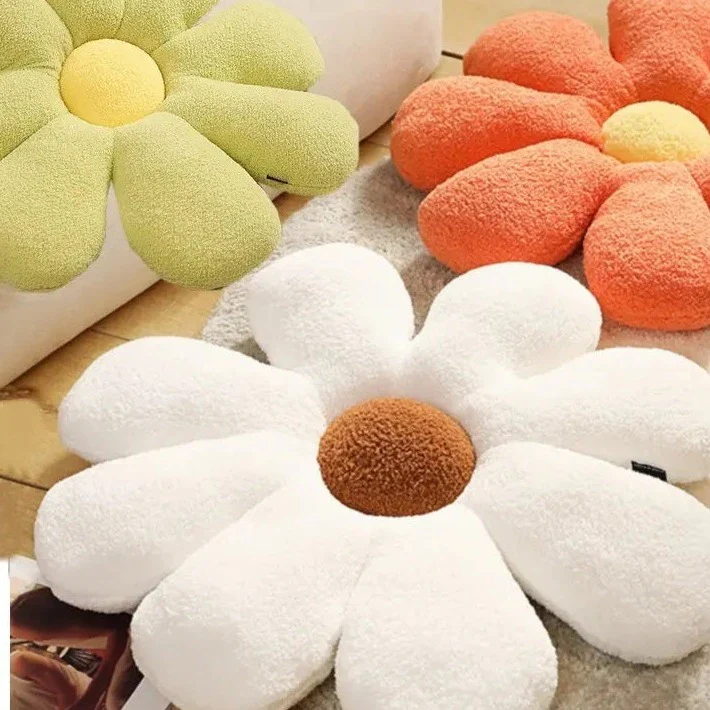 Boucle Plush Flower Cushion - Image 2