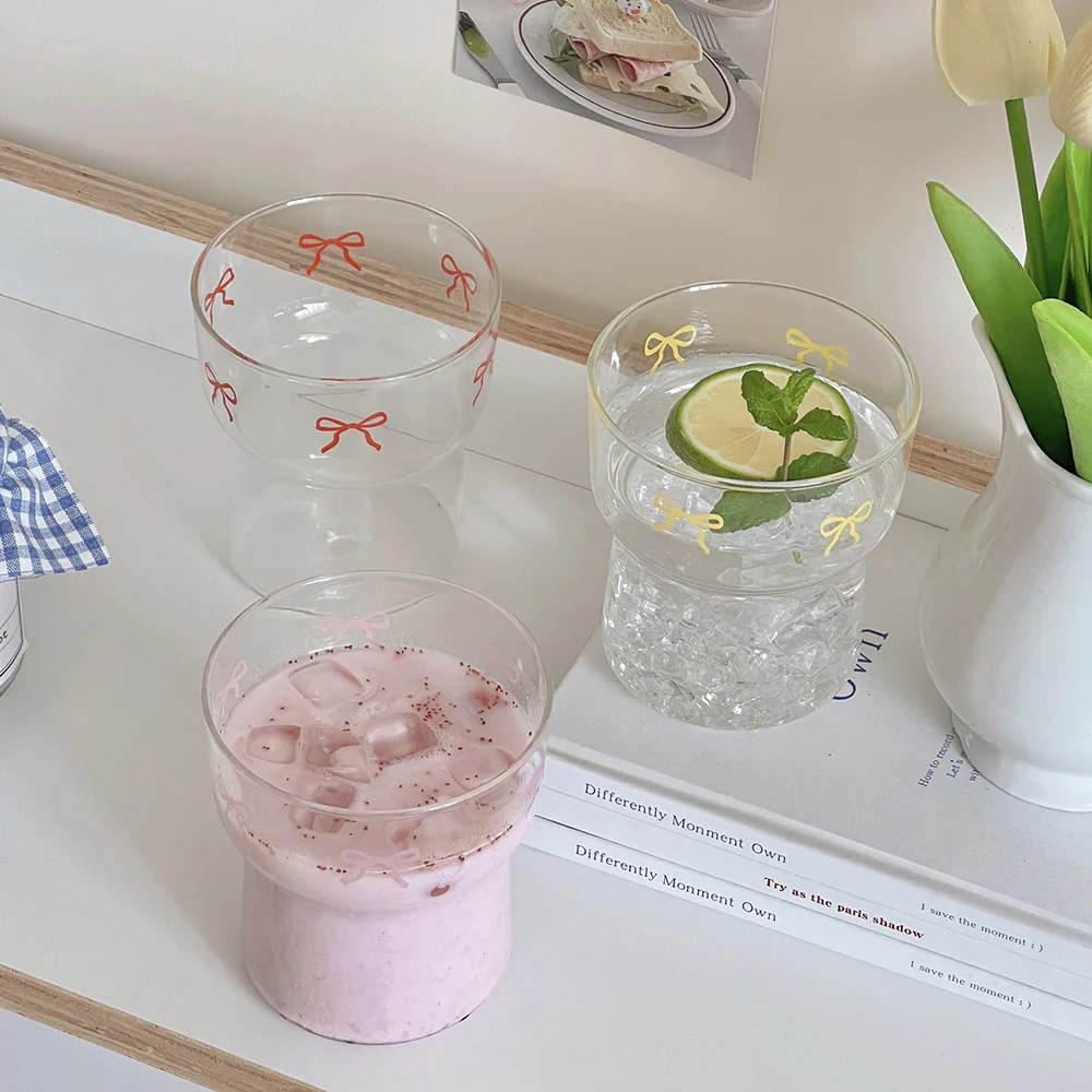 Bow Print Glass Cup - Image 3