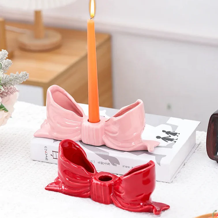 Bowknot-Shaped Ceramic Candle Holder - Image 3