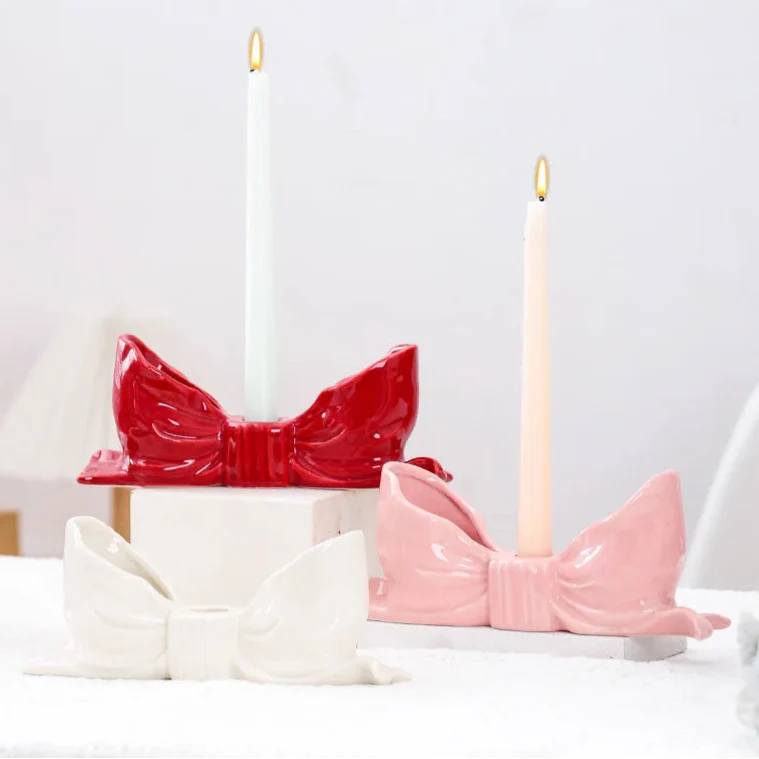 Bowknot-Shaped Ceramic Candle Holder - Image 4