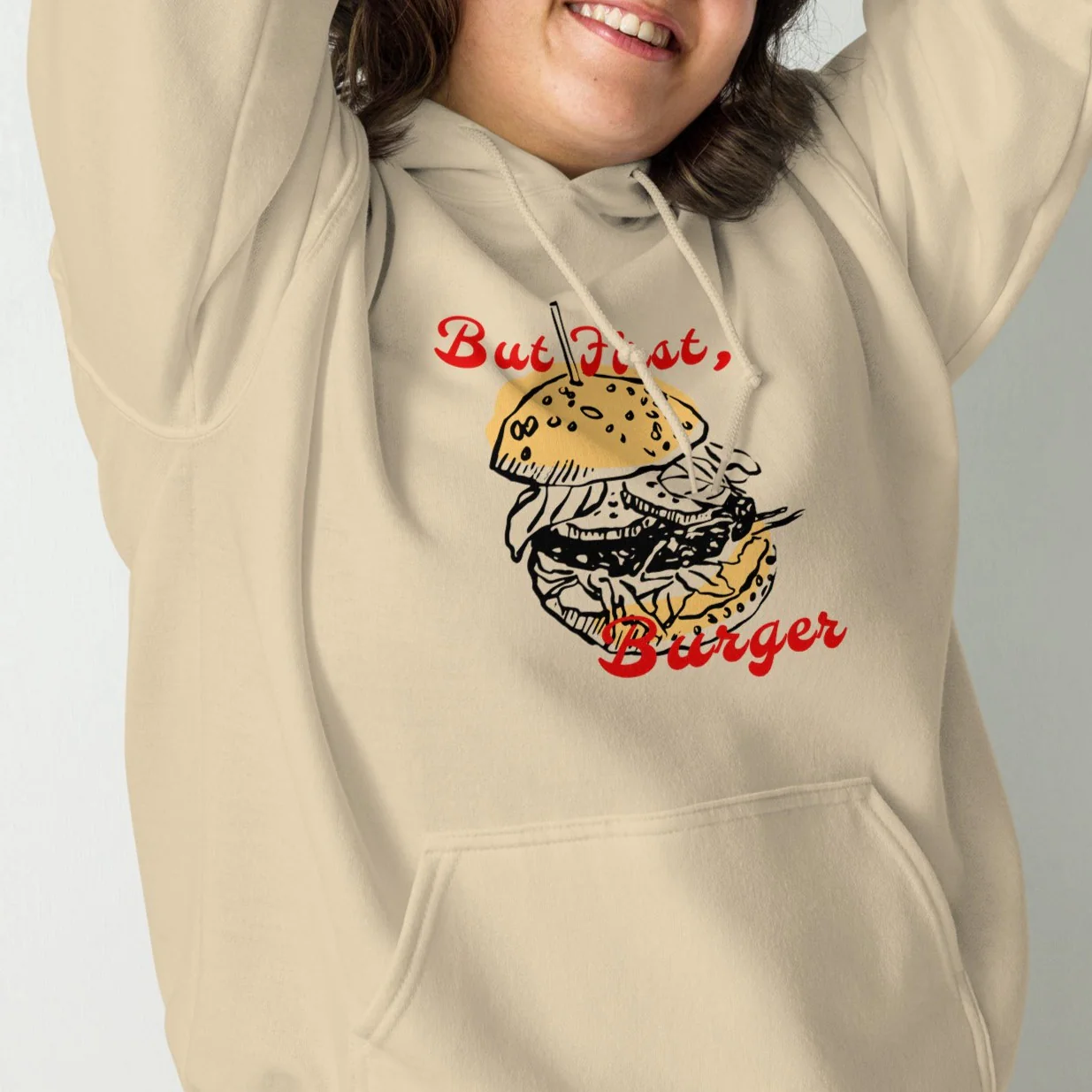 Burger First Hoodie - Image 4