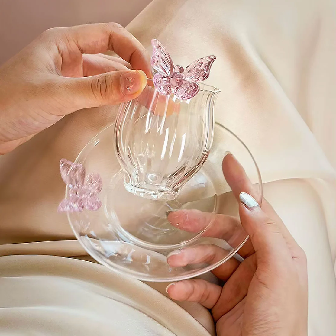 Butterfly Tea Glass