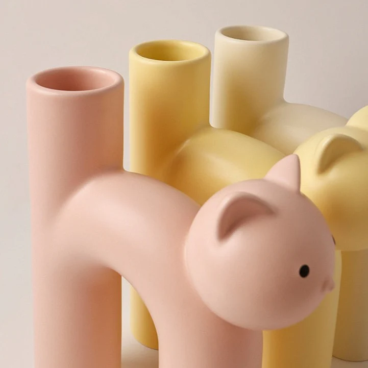 Ceramic Cat Vase - Image 10